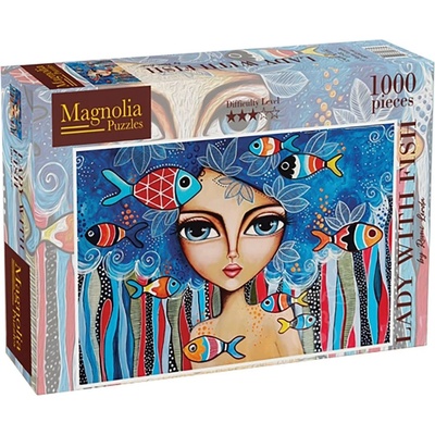 Magnolia Пъзел Magnolia от 1000 части - Дамата с рибките (1716)