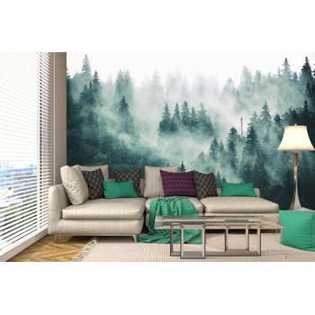 DIMEX ART s. r. o Самозалепваща се флизелинова фототапета гора в мъгла 375 x 250 см