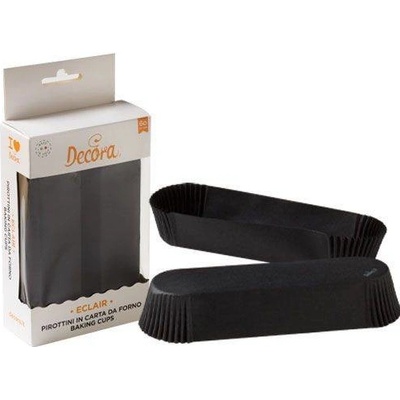 Decora Papierové košíčky na eklektické koláčiky čierne 135x33x28mm 60ks