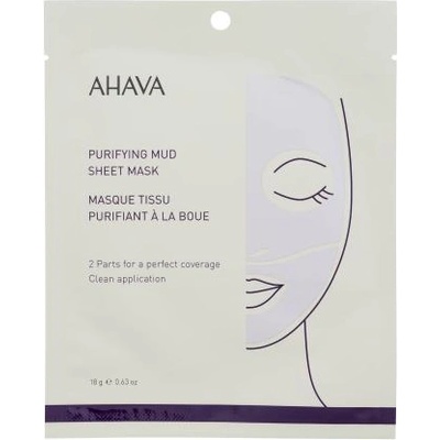 AHAVA Purifying Mud Sheet Mask почистваща маска за лице 18 гр за жени