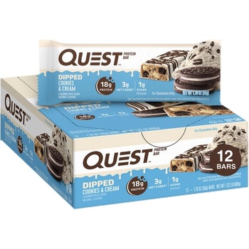 QUEST Nutrition Quest - Dipped Chocolate Bar | Different Flavors [12 x 50 грама] Бисквити с крем