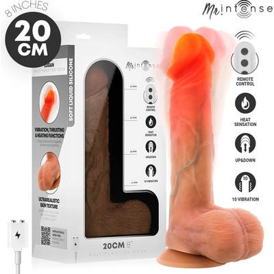 Mr intense logan vibrator dildo silicone with heat effect and remote control 20 cm