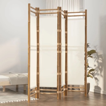 Image 1 of vidaXL Сгъваема 4-панелна преграда за стая 160 см бамбук и платно (350624)