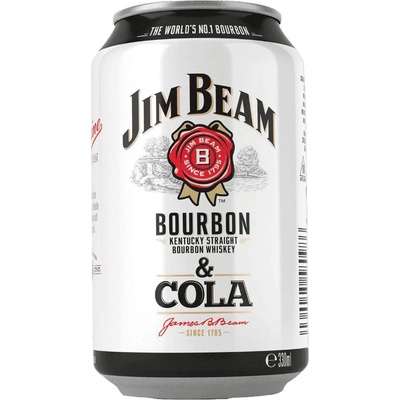 Jim Beam + Cola miešaný alkoholický nápoj 4,5% 330 ml (plech)