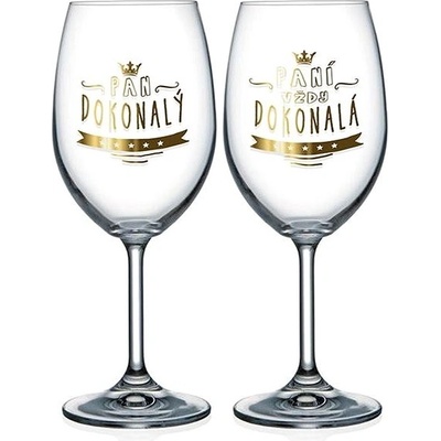 Nekupto Sklenice na víno pro pár Paní dokonalá a Pan dokonalý 440 ml