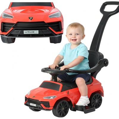 Lebula jezdítko tlačítko chodítko lamborghini urus 3v1 hudba autíčko auto červené