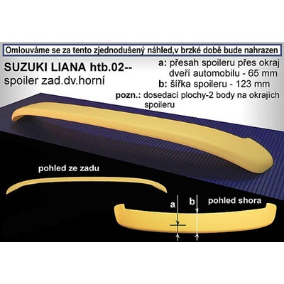 Spoiler zadných dverí horný SUZUKI Liana 2002