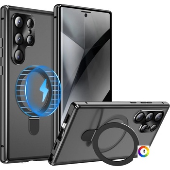 Samsung Galaxy S24 Ultra 5G MagSafe Magnetic Privacy Frosted Tempered Glass Holder Удароустойчив Калъф и Протектор