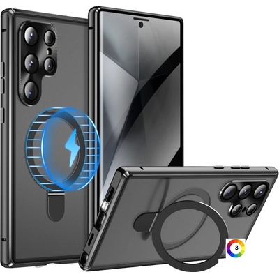 Samsung Galaxy S24 Ultra 5G MagSafe Magnetic Privacy Frosted Tempered Glass Holder Удароустойчив Калъф и Протектор