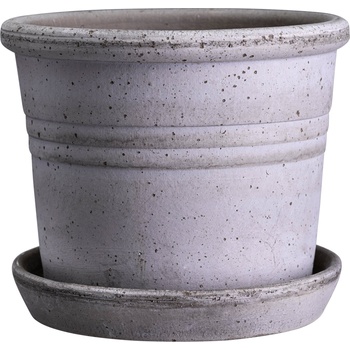 Bergs Potter Градинска саксия Galestro с поставка 18 см сива (GG18S)