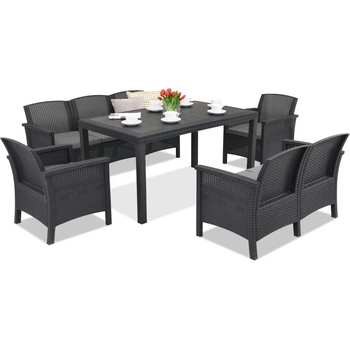 BICA Ратанови мебели Venezia Apetito 7 антрацит Bica (BCVENAP7ANT)