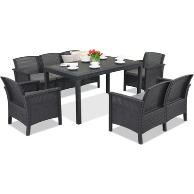 BICA Ратанови мебели Venezia Apetito 7 антрацит Bica (BCVENAP7ANT)