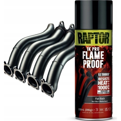 Raptor Spray Žiaruvzdorný lak FLAMEPROOF 1000°C 338 ml čierny matný
