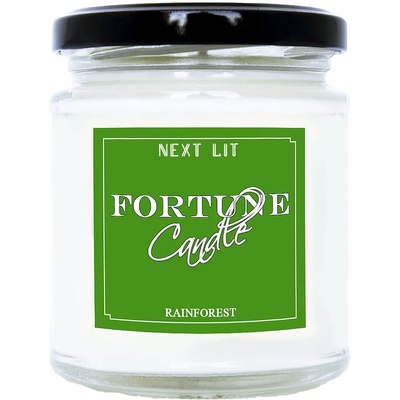 With Scent of Books Ароматна свещ с късметче Next Lit Fortune Candle - Тропическа гора, на български (NLFC02_BG)