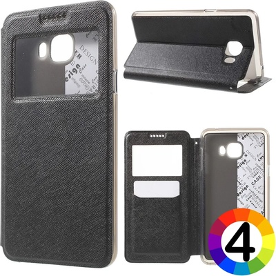 Samsung Galaxy C7 Window Кожен Калъф и Протектор