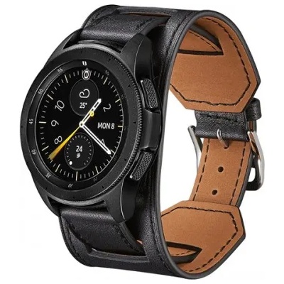 Кожена каишка Leather Bracelet за Huawei Watch GT2 46mm, GT2 Pro 46mm, GT3 46mm, Samsung Watch 46mm, Amazfit, Garmin, Xiaomi S1, S1 Active