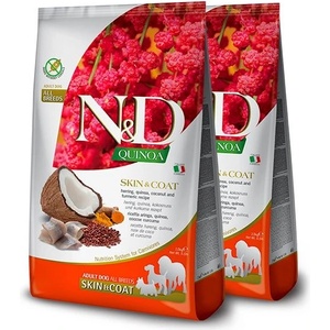 FARMINA N&D кучешка GF QUINOA Кожа и козина Херинга 2 x 7 кг