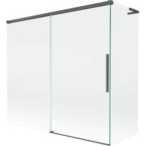 Mexen Rox L Вана параван с 2 раздвижни крила 170 + 70 x 150 см, прозрачна, четка Gun Gray - 8C9L-170-070-66-00 (8C9L-170-070-66-00)