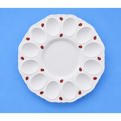 Český porcelán Dubí podnos párty na vejce Berušky 24 cm