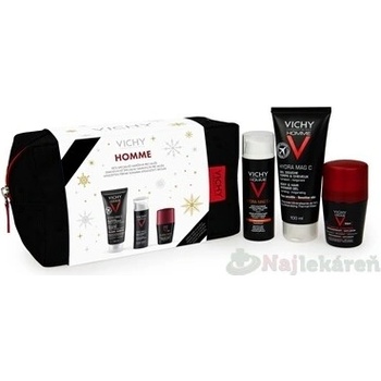 Vichy Homme Xmas 2022 hydratačný krém 50 ml + sprchový gél 100 ml + roll-on antiperspirant 50 ml darčeková sada