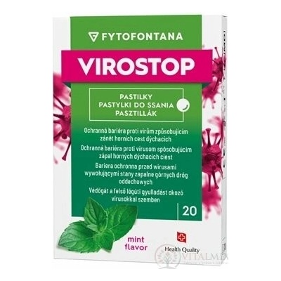 fytofontana Virostop pastilky na cmúľanie príchuť mäta inov.2024 20 pastiliek