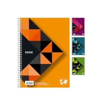 Globus Тетрадка със спирала 17х25см, 90 листа, 3 теми Edge