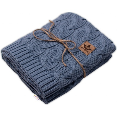 Baby Nellys pletená deka jeans