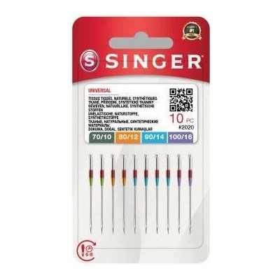 Ihla Ihly Singer 2020 - 70/10, 80/12, 90/14, 100/16 - 10 ks - Univerzálna (132294)