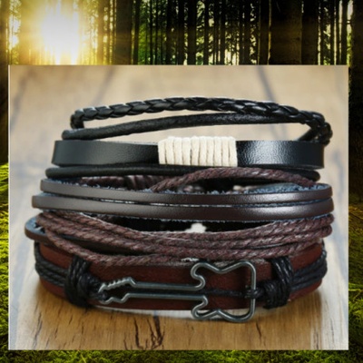 DN kožený náramok Handmade 21 čierna