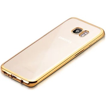 Samsung Луксозен прозрачен силиконов гръб Glossy със златна рамка за Samsung G930 Galaxy S7 (SCGlossySGS7Gold)