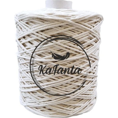 Bavlněná šňůra Kafanta 3 mm/500m - natural MAXI KLUBKO
