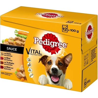 Pedigree Adult ve šťávě hovězí kuře krůta jehně 24 x 100 g