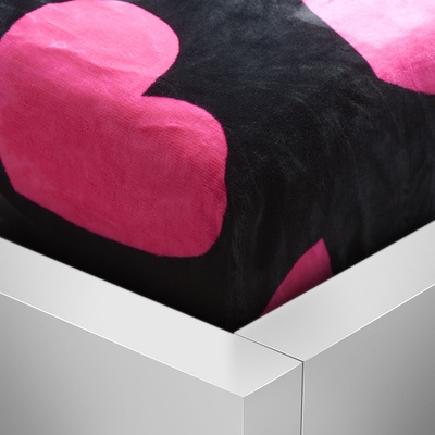 Jerry Fabrics Prostěradlo mikroplyš Srdce Polyester 90x200