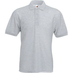 Fruit of the Loom 65/35 pique polo / Мъжка поло тениска с къс ръкав - светлосив меланж xxxl (16340261013)