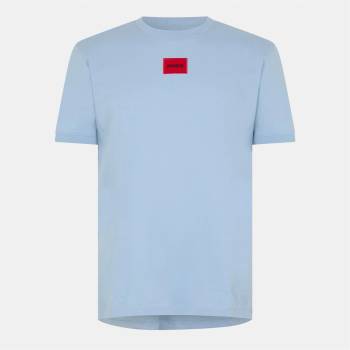 Hugo Тениска Hugo Mens Regular Fit Diragolino T-Shirt - Open Blue 483