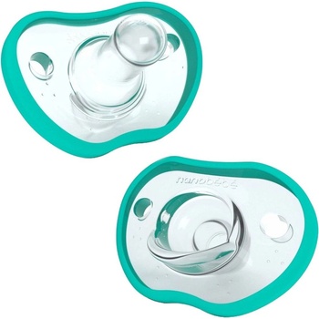 Nanobebe Силиконови залъгалки Nanobebe - 0-3 м, 2 броя, минт (31421)