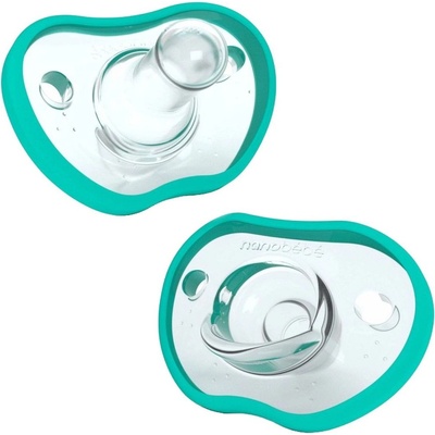 Nanobebe Силиконови залъгалки Nanobebe - 0-3 м, 2 броя, минт (31421)