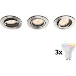 Philips 50393/11/PN-komplekt 3x LED RGBW димируеми вградени таванни осветителни тела 1xGU10/4, 8W/230V хром+дистанционно управление (LEDP1936)