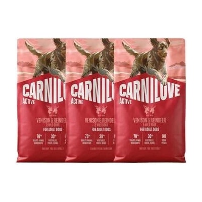 Carnilove Active Dog Venison and Reindeer Adult 3 x 4 kg