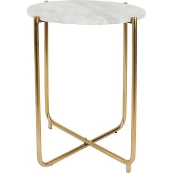 White Label Living Бяла масичка за кафе с мраморен плот Timpa - White Label (2300102)