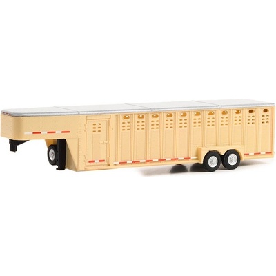 GreenLight Přivěs 26' Vertical Three Hole Gooseneck Livestock Trailer 1:64