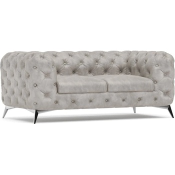 ROPEZ Светлосив кадифен диван 185 cm Chelsea - Ropez (Chelsea Sofa 2os. Primo 8804 Srebrne)