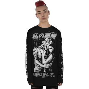 KILLSTAR Унисекс тениска с дълъг ръкав KILLSTAR - Demon Lover Long Sleeve Top - KSRA002262