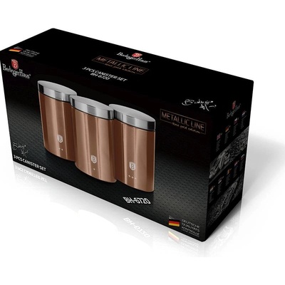 BerlingerHaus Dóza na potraviny 3 ks Zlatá metallic line BH-1605