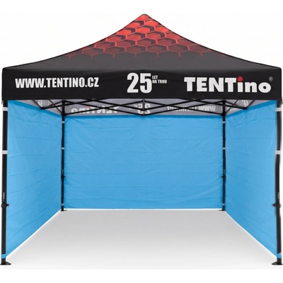TENTino PROMO 3x3 m STEEL s potlačenou STRECHOU 12A - SVETLO MODRÁ, konstrukce + střecha TENTino + 4x boční strana
