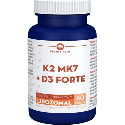 Pharma Activ Lipozomal K2 MK7 + D3 FORTE 60 ks