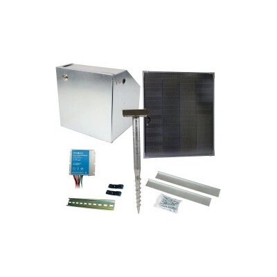 Základná sada na solárny ohradník s bezpečnostnou schránkou, regulátor 10 A, panel 40 W, konzola