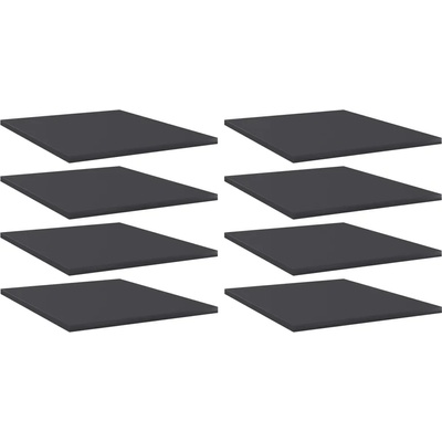 vidaXL Рафтове за етажерка, 8 бр, сиви, 40x50x1, 5 см, инженерно дърво (805191)