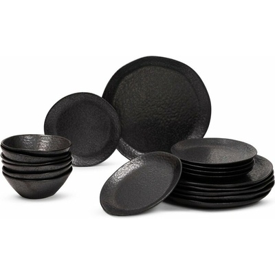 Bonami Selection Kameninová jedálenská súprava Dark Moon 18 ks