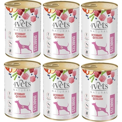 4Vets Natural Veterinary Exclusive Diabetes 6 x 400 g